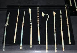 Ancient Egyptian mummification tools used in the embalming and preservation of bodies for the afterlife.